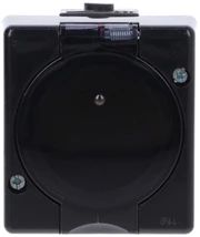 Karlik Elektrotechnik 12GHS-1d SENIOR Lizdas viengubas įžeminimas 2P+Z (dūmų sklendė) juoda 12GHS-1d