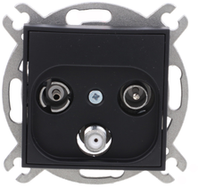 Karlik MINI RTV-SAT terminalo lizdas 1,5dB juodas matinis 12MGS