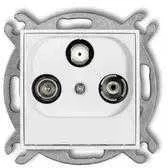Bettermann Karlik Elektrotechnik 25MGS MINI RTV-SAT terminalo abonentinis lizdo mechanizmas 1.5dB baltas matinis 25MGS