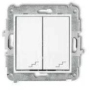 Karlik Elektrotechnik 25MWP-33 MINI Dvigubo laiptų jungiklio mechanizmas matinis baltas 25MWP-33