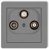Karlik Antenos lizdas Deco 2 išėjimai SAT + TV pilkai matinis (27DGSN)