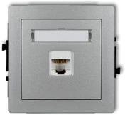 Karlik DECO Vieno kompiuterio lizdai 1xRJ45, kat. 5E, 8-pin sidabro metalo 7DGK-1