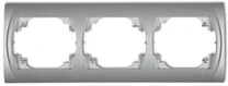 Karlik Elektrotechnik 7LRH-3 LOGO Ramka pozioma potrójna sidabrinė metalik 7LRH-3