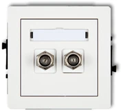 Karlik DECO dvigubo tipo antenos lizdas F nikelis padengtas balta (DGF-2)