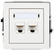 Karlik DECO dvivietis kompiuterio lubų lizdas 2xRJ45, kat. 5E, 8-pin balta (DGK-2)