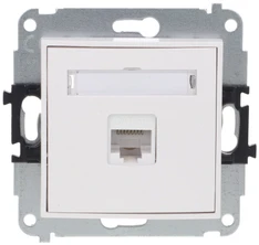 Karlik MINI Vienvietis kompiuterio lizdas 1xRJ45 kat. 5e 8 kontaktų baltas MGK-1