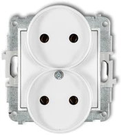 Karlik Elektrotechnik MGPR-2 MINI Lizdas dvivietis b/u balta MGPR-2