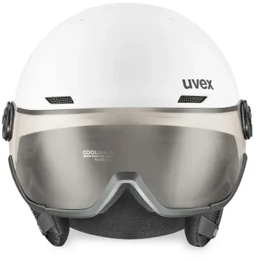 Slidinėjimo šalmas UVEX Wanted Visor pro V Baltas Matinis, dydis 54–61 cm