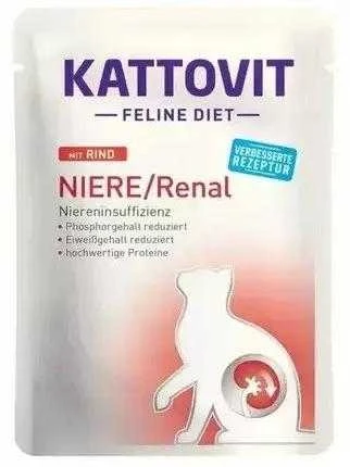 Drėgnas Kačių Maistas - KATTOVIT Feline Diet Inkstams Su Jautiena 85g