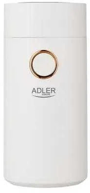 Kavamalė Adler | Kavos malūnėlis | AD4446wg | 150 W | Kavos pupelių talpa 75 g | Dangčio apsauginis jungiklis | Baltas