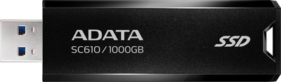Kietasis diskas USB Atmintinė - ADATA SC610 1TB USB Type-A 3.2 Gen 2 Juoda