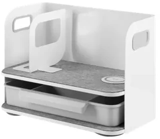 Kilimėlis Digitus Assmann DESK ORGANIZER Baltas/Pilkas/WITH STORAGE DRAWER + QI CHARGER
