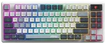 MSI FORGE GK600 TKL WIRELESS SKY klaviatūra Žaidimams USB + Bluetooth QWERTY Anglų (JK) Mėlyna, Balta