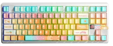 AULA Gasket F87 Pro V2 Oranžinis Soda Kailh Meteorite Ice Kreminis RGB Klaviatūra