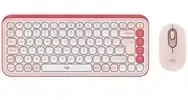Rinkinys Klaviatūra su pele Logitech POP ICON Combo belaidė rožinė