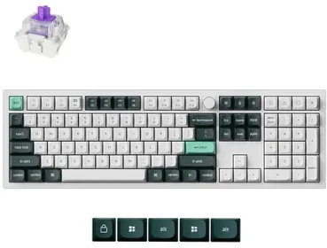 Keychron Q6 HE klaviatūra Gaming USB + RF belaidė + Bluetooth QWERTY Tamsiai žalia, balta