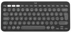 Belaidė klaviatūra Logitech PEBBLE KEYS 2 K380S, Grafito spalvos, Išdėstymas: US tarptautinis (Qwerty)