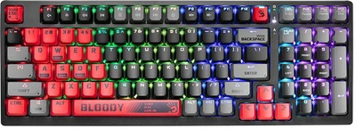Klaviatūra žaidimams A4Tech Bloody S98 Sports BLMS Raudona Plus su laidu mechaninė su pašvietimu juoda