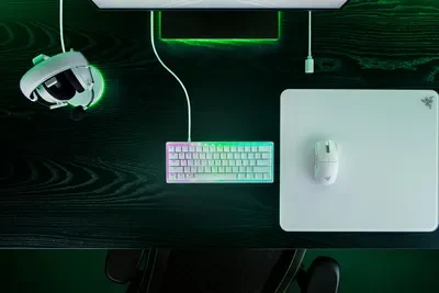 Klaviatūra žaidimams Razer Huntsman V3 Pro Razer Analog Optical (Gen 2) su laidu optyczno-analogowa su pašvietimu balta