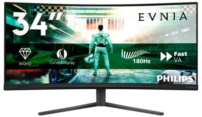 Žaidimų monitorius Philips Evnia 34M2C3500L | 34" / Fast VA / WQHD 3440 x 1440/ DisplayPort: 180 Hz, HDMI: 100 Hz /300 cd/m²
