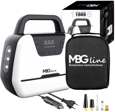 Kompresorius automobilinis Mbg Line 12V / 230V LED siurblys su LCD ekranu