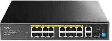 Šakotuvas Cudy FS1018PS1 tinklo jungiklis Fast Ethernet (10/100) Power over Ethernet (PoE) Pilkas