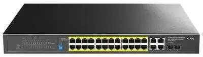 Šakotuvas Valdomas komutatorius - Cudy GS2028PS4 L2 Gigabit Ethernet PoE 1U Juodas