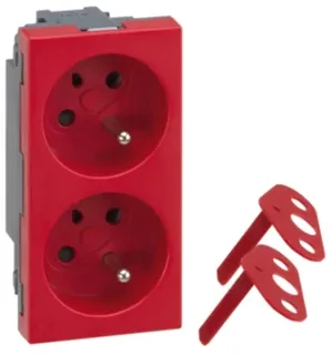 Kontakt Simon Susisiekite su Simonu 50000459-037 Simon Connect Lizdas dvigubas S500 DATA su/u 16A su raktais, be signalizavimo, sriegiu raudona 50000459-037