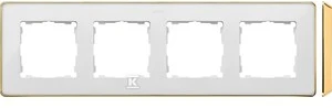 Kontakt-Simon Simon Detail 82 Keturvietis rėmas Detail SELECT-metal Baltas / bazė Gold 8201640-245