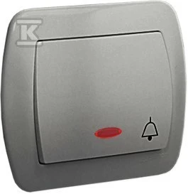 Kontakt-Simon Simon Akord vieno skambučio mygtukas su 10AX aliuminio apšvietimu (AD1L / 26)