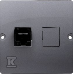 Kontakt-Simon Kompiuterio lizdas Simon Basic vienvietis RJ45 kat. 5e sidabrinis matinis (BMF51.02/43)