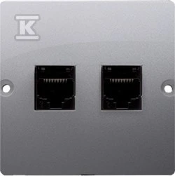 Kontakt-Simon Simon Basic kompiuterio lizdas dvivietis RJ45 kat. 5E inox (BMF52.02 / 21)