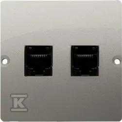 Kontakt-Simon Simon Basic kompiuterio lizdas dvigubai RJ45 katė. 5E satinas (BMF52.02 / 29)