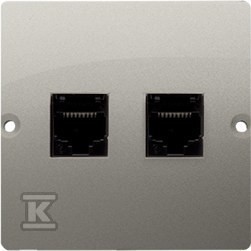Kontakt-Simon Simon Basic kompiuterio lizdas dvigubai RJ45 katė. 5E satinas (BMF52.02 / 29)