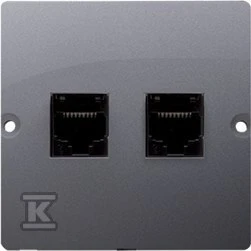 Kontakt-Simon Kompiuterio lizdas dvivietis RJ45 kt. 5E sidabro kilimėlis (WMUK- 0520F2-4011)