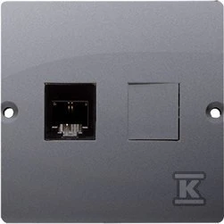 Kontakt-Simon Simon Basic vienvietis RJ11 telefono lizdas, matinis sidabras (BMTF1.02/43)