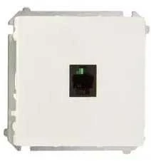 Kontakt-Simon Vienvietis telefono lizdas BASIC MODULE RJ11 baltas - BMTU.01/11