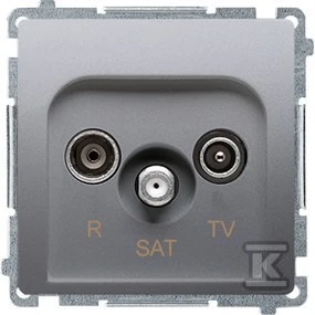 Kontakt-Simon Simon Basic RTV/SAT antenos gnybtas sidabrinis matinis BMZAR-SAT1.3/1.01/43 WMUA-03018z-4011 - WMUA-03018z-4011