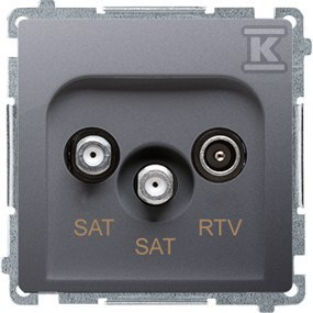 Kontakt-Simon Simon Basic RTV- SAT- SAT inox antenos lizdas (BMZAR + SAT3.1- P2.01 / 21)