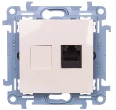 Kontakt Simon C61.01/41 Simon 10 Viengubas kompiuterio lizdas RJ45 cat.6 kreminis C61.01/41