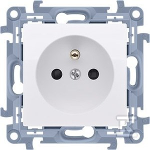 Kontakt-Simon Simon 10 Vieno kištuko lizdas su įžeminimu ir srovės kelio sklendėmis, baltas 16A CGZ1CZ.01/11