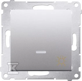 Kontakt-Simon Simon 54 Mygtukas /šviestuvas/ su LED foniniu apšvietimu 16AX 250V sidabrinis matinis DS1AL.01/43