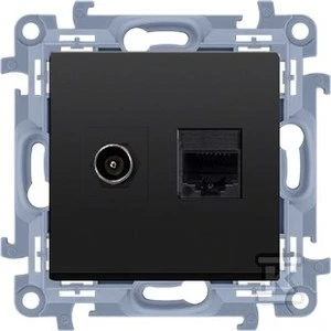 Kontakt Simon GN.1-KR.ANT.F+RJ45 KAT.5E JUODA SIMON10