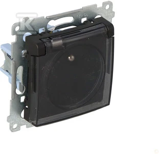 Kontakt-Simon Simon 54 Lizdas IP44 versijai be tarpiklio (modulis) 16A 250V trans. juodas kilimėlis blankus. rėmo tarpinė DGZ1BUZ.01/49A