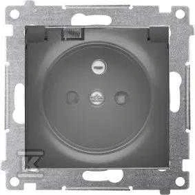Kontakt-Simon Simon 54 Lizdas IP44 versijai be tarpiklio (modulis) 16A 250V trans. juodas kilimėlis blankus. rėmo tarpinė DGZ1BUZ.01/49A