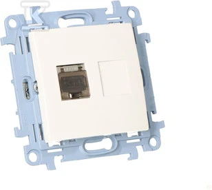 Kontakt-Simon Kompiuterio lizdas su vienu ekranu RJ45 6 kategorijos balta (C61E.01 / 11)