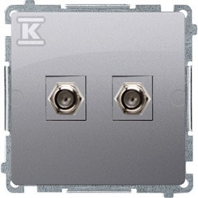 Kontakt-Simon Simon Basic antenos lizdas F tipo dvigubas sidabrinis matinis (BMAF2.01/43)