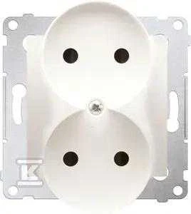 Kontakt-Simon Socket SIMON54 double b/u 16A IP20 su kreminiu sklende - DG2MZ.01/41