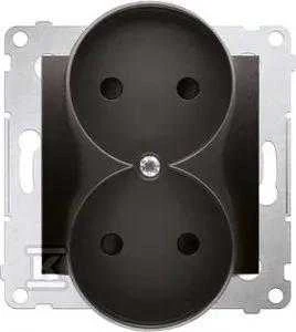 Kontakt-Simon lizdas SIMON54 dvigubas b/u 16A IP20 su antracito sklende - DG2MZ.01/48