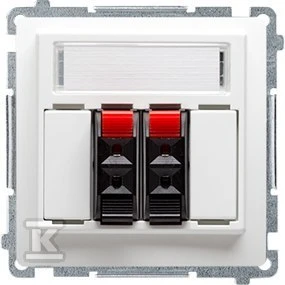Kontakt-Simon BASIC MODUŁ dvigubas garsiakalbio lizdas su aprašymo laukeliu baltas - BMGL3.01/11